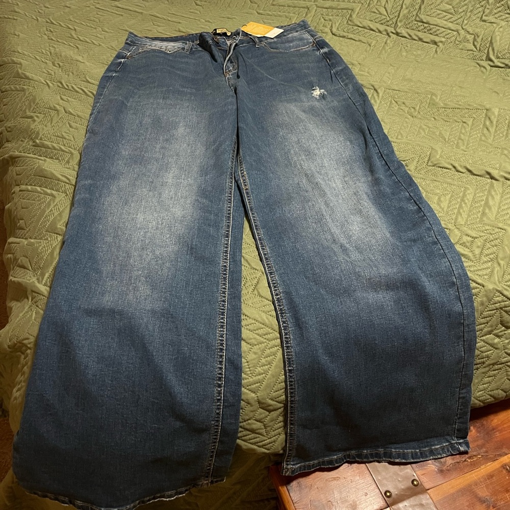 Dark Blue Wide Leg Jeans